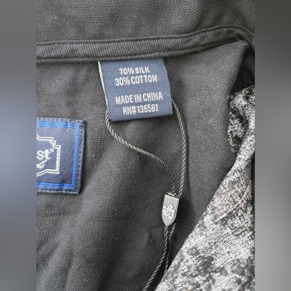 Nat Nast Silk Gray Tropical Short Sleeve Men's Button Down Shirt size Medium - Picture 4 of 10